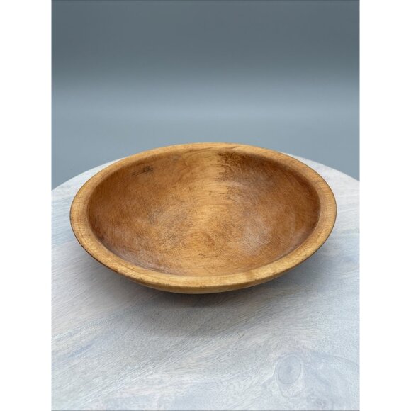 Munising Wooden Dough Bowl 8.25"x8.75" Round Primitive Farmhouse Vintage Signed - Picture 2 of 9